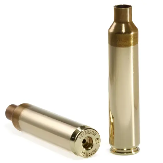 Hülsen Peterson .28 Nosler (50 Stk.) Peterson Match-Grade Hülsen Kal. .28 Nosler mit geglühtem Hals (50 Stk.). Hergestellt in den USA mit Fokus auf Präzision, minimale Fertigungstoleranzen und lange Lebensdauer.